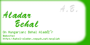aladar behal business card